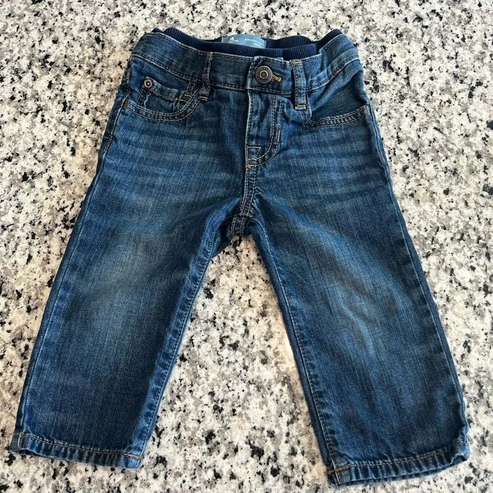 GAP Baby Boys Medium Wash Blue Denim Jeans Bundle, Size 12-18 Months